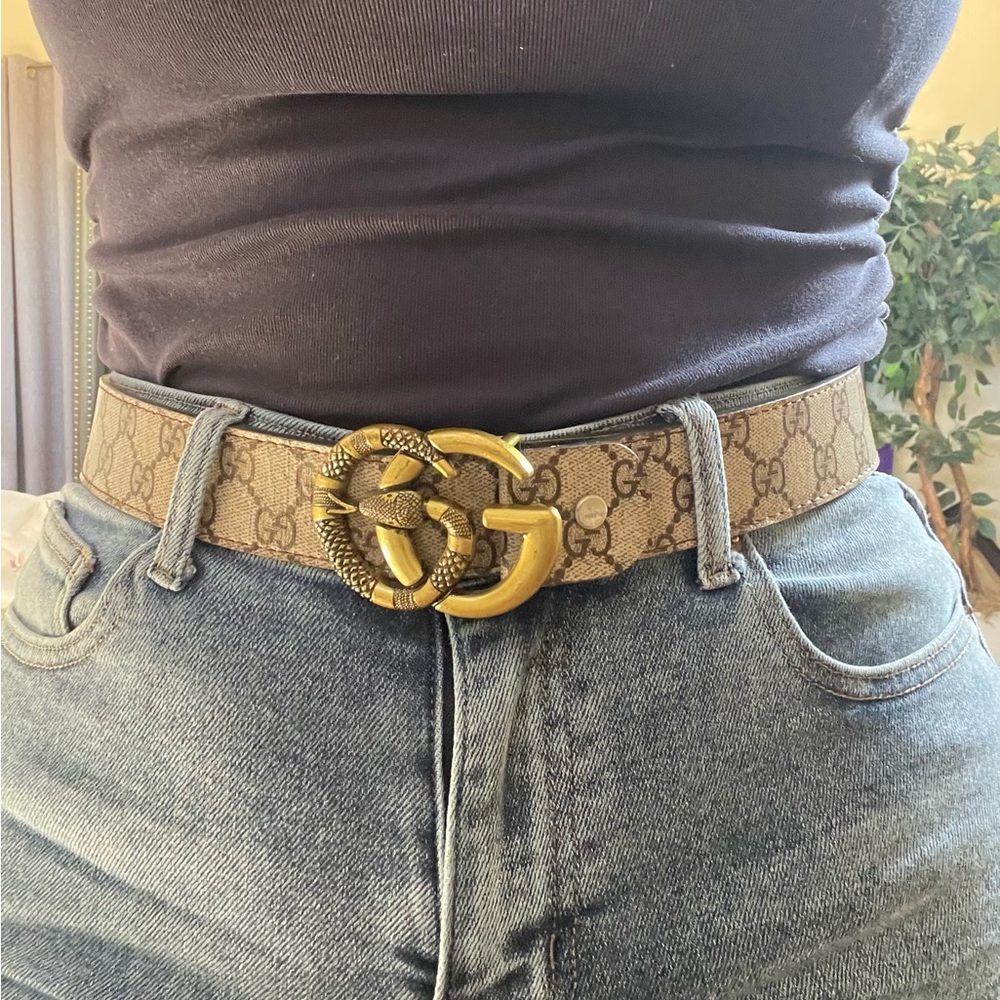 Tan and Gold Women's fashion Belt